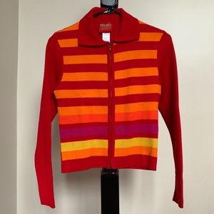 COPY - VINTAGE KENZO JUNGLE RED & ORANGE STRIPED …